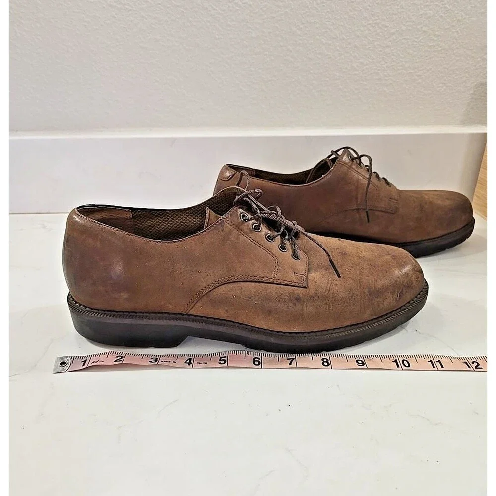 Dockers Brown Leather Suede Oxford Lace Up Shoe Mens Sz 10w Wide Comfort 90-2001
